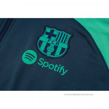 Chandal con Capucha del Barcelona Nino 2023-2024 Azul y Verde