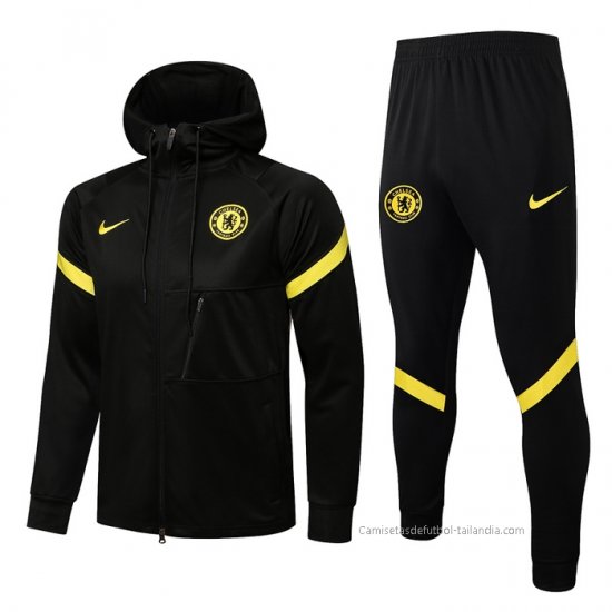 Chandal con Capucha del Chelsea 2021-2022 Negro - Haga un click en la imagen para cerrar