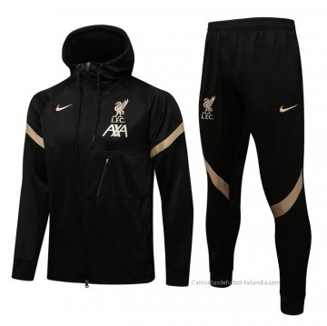 Chandal con Capucha del Liverpool 2021-2022 Negro Chandal con Capucha del Liverpool 2021-2022 Negro
