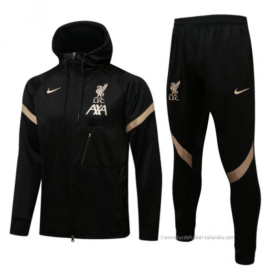 Chandal con Capucha del Liverpool 2021-2022 Negro - Haga un click en la imagen para cerrar