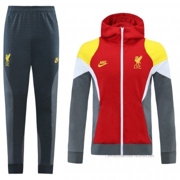 Chandal con Capucha del Liverpool 2021-2022 Rojo Chandal con Capucha del Liverpool 2021-2022 Rojo
