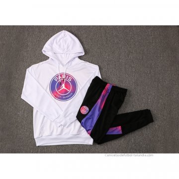 Chandal con Capucha del Paris Saint-Germain Jordan 2021-2022 Blanco
