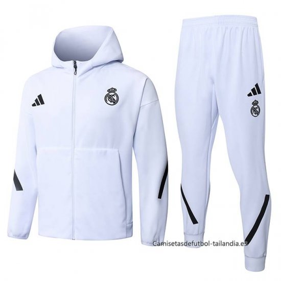 Chandal con Capucha del Real Madrid 2025-2026 Blanco - Haga un click en la imagen para cerrar