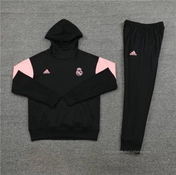 Chandal con Capucha del Real Madrid Nino 2023 Negro y Rosa