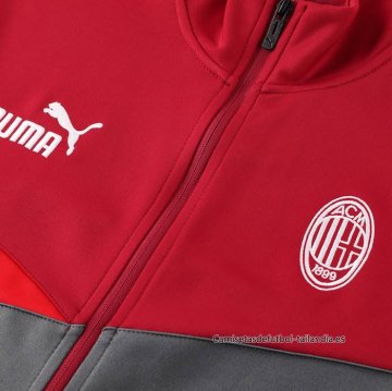 Chandal de Chaqueta del AC Milan 2024-2025 Rojo Gris