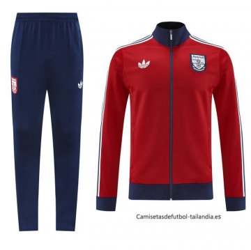 Chandal de Chaqueta del Arsenal 2024-2025 Rojo Negro Chandal de Chaqueta del Arsenal 2024-2025 Rojo Negro