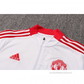 Chandal de Chaqueta del Manchester United Nino 2021-2022 Blanco
