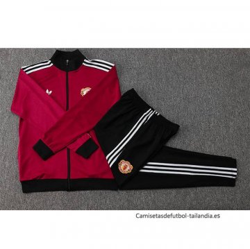 Chandal de Chaqueta del Manchester United Nino 2024-2025 Rojo Oscuro