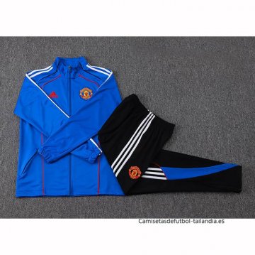 Chandal de Chaqueta del Manchester United Nino 2025-2026 Azul