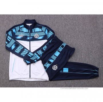 Chandal de Chaqueta del Olympique Marsella 2022-2023 Azul y Blanco