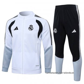 Chandal de Chaqueta del Real Madrid Nino 2026-2027 Blanco Chandal de Chaqueta del Real Madrid Nino 2026-2027 Blanco
