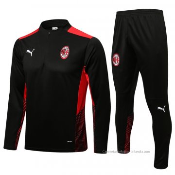 Chandal de Sudadera del AC Milan 2021-2022 Negro Chandal de Sudadera del AC Milan 2021-2022 Negro