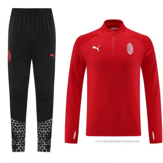 Chandal de Sudadera del AC Milan 2023-2024 Rojo Oscuro - Haga un click en la imagen para cerrar
