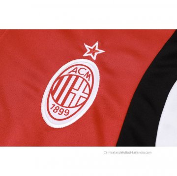 Chandal de Sudadera del AC Milan 2023-2024 Rojo y Blanco