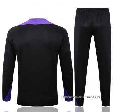 Chandal de Sudadera del Barcelona Nino 2025-2026 Negro Purpura