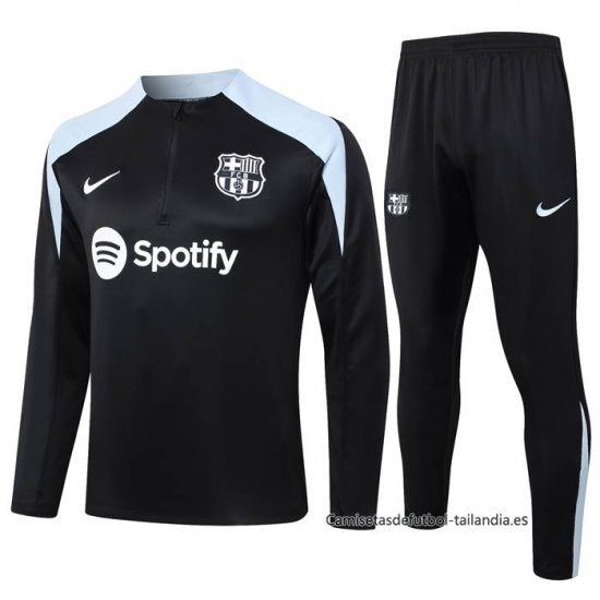 Chandal de Sudadera del Barcelona Nino 2024-2025 Negro y Gris - Haga un click en la imagen para cerrar