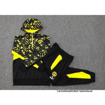 Chandal de Sudadera del Borussia Dortmund 2023-2024 Negro y Amarillo