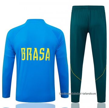 Chandal de Sudadera del Brasil Nino 2026-2027 Azul