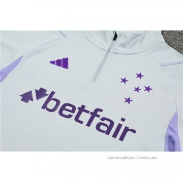 Chandal de Sudadera del Cruzeiro Nino 2023-2024 Gris