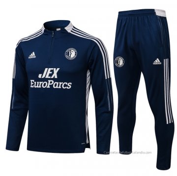 Chandal de Sudadera del Feyenoord 2021-2022 Azul Chandal de Sudadera del Feyenoord 2021-2022 Azul