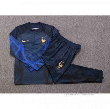 Chandal de Sudadera del Francia Nino 2022-2023 Azul Oscuro