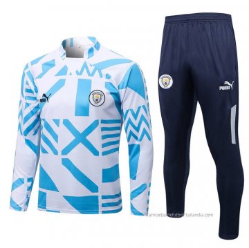 Chandal de Sudadera del Manchester City 2022-2023 Blanco y Azul Chandal de Sudadera del Manchester City 2022-2023 Blanco y Azul