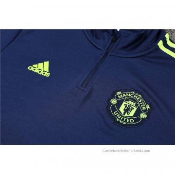 Chandal de Sudadera del Manchester United 2022-2023 Azul y Verde