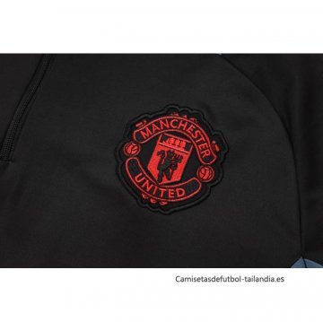 Chandal de Sudadera del Manchester United 2024-2025 Negro