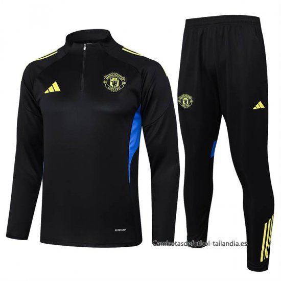 Chandal de Sudadera del Manchester United 2025-2026 Negro Amarillo - Haga un click en la imagen para cerrar