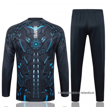 Chandal de Sudadera del Napoli Nino 2025-2026 Negro
