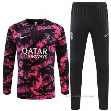 Chandal de Sudadera del Paris Saint-Germain 2022-2023 Negro y Rosa Chandal de Sudadera del Paris Saint-Germain 2022-2023 Negro y Rosa