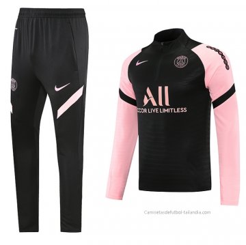 Chandal de Sudadera del Paris Saint-Germain 2021-2022 Negro y Rosa
