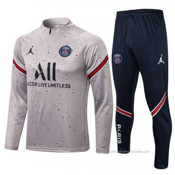 Chandal de Sudadera del Paris Saint-Germain Jordan 2021-2022 Gris Chandal de Sudadera del Paris Saint-Germain Jordan 2021-2022 Gris