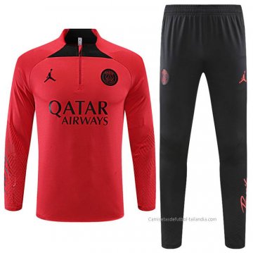 Chandal de Sudadera del Paris Saint-Germain Jordan 2022-2023 Rojo Chandal de Sudadera del Paris Saint-Germain Jordan 2022-2023 Rojo