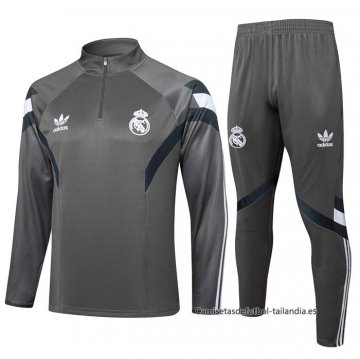 Chandal de Sudadera del Real Madrid 2024-2025 Gris Chandal de Sudadera del Real Madrid 2024-2025 Gris