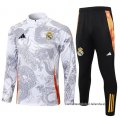 Chandal de Sudadera del Real Madrid Dragon Nino 2024-2025 Blanco