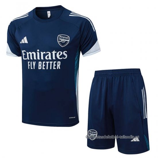 Chandal del Arsenal Manga Corta 2025-2026 Azul Gris - Pantalon Corto - Haga un click en la imagen para cerrar