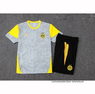 Chandal del Borussia Dortmund Manga Corta 2025-2026 Gris - Pantalon Corto