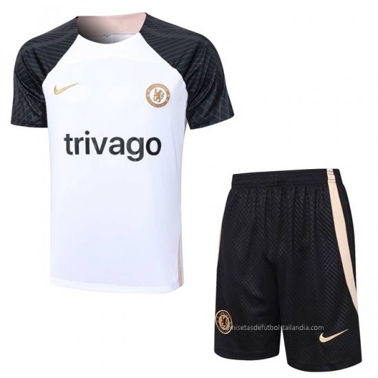 Chandal del Chelsea Manga Corta 2023-2024 Blanco - Pantalon Corto - Haga un click en la imagen para cerrar