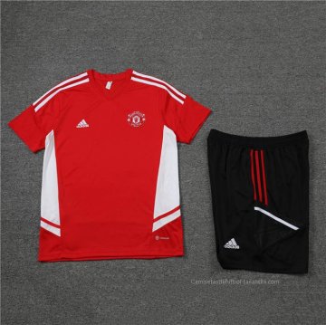 Chandal del Manchester United Manga Corta 2022-2023 Rojo - Pantalon Corto