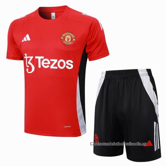 Chandal del Manchester United Manga Corta 2024-2025 Rojo - Pantalon Corto - Haga un click en la imagen para cerrar
