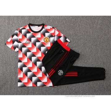 Chandal del Manchester United Manga Corta 2022-2023 Negro y Rojo