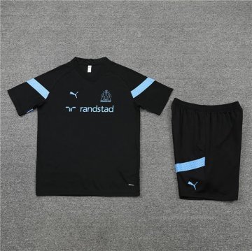 Chandal del Olympique Marsella Manga Corta 2022-2023 Negro - Pantalon Corto