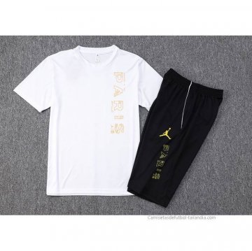 Chandal del Paris Saint-Germain Jordan Manga Corta 2023-2024 Blanco - Pantalon Corto