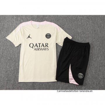 Chandal del Paris Saint-Germain Jordan Manga Corta 2024-2025 Amarillo - Pantalon Corto