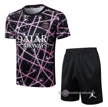 Chandal del Paris Saint-Germain Jordan Manga Corta 2025-2026 Negro Rosa - Pantalon Corto Chandal del Paris Saint-Germain Jordan Manga Corta 2025-2026 Negro Rosa - Pantalon Corto
