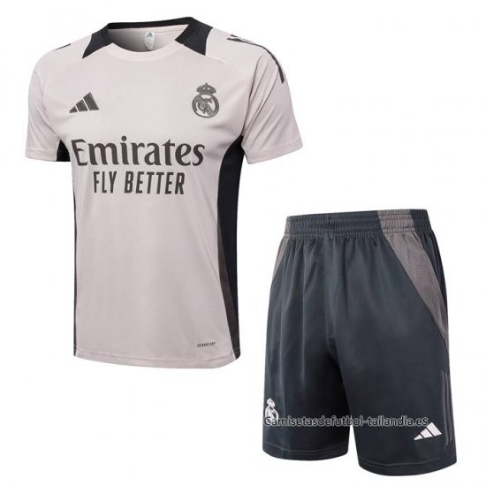 Chandal del Real Madrid Manga Corta 2024-2025 Rosa Claro - Pantalon Corto - Haga un click en la imagen para cerrar