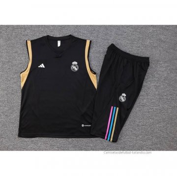 Chandal del Real Madrid Sin Mangas 2023-2024 Negro