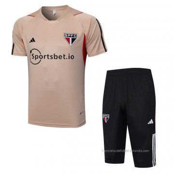 Chandal del Sao Paulo Manga Corta 2023-2024 Amarillo - Pantalon Corto Chandal del Sao Paulo Manga Corta 2023-2024 Amarillo - Pantalon Corto