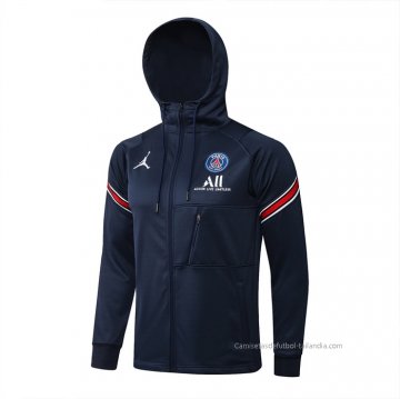 Chaqueta con Capucha del Paris Saint-Germain 2021-2022 Azul Chaqueta con Capucha del Paris Saint-Germain 2021-2022 Azul